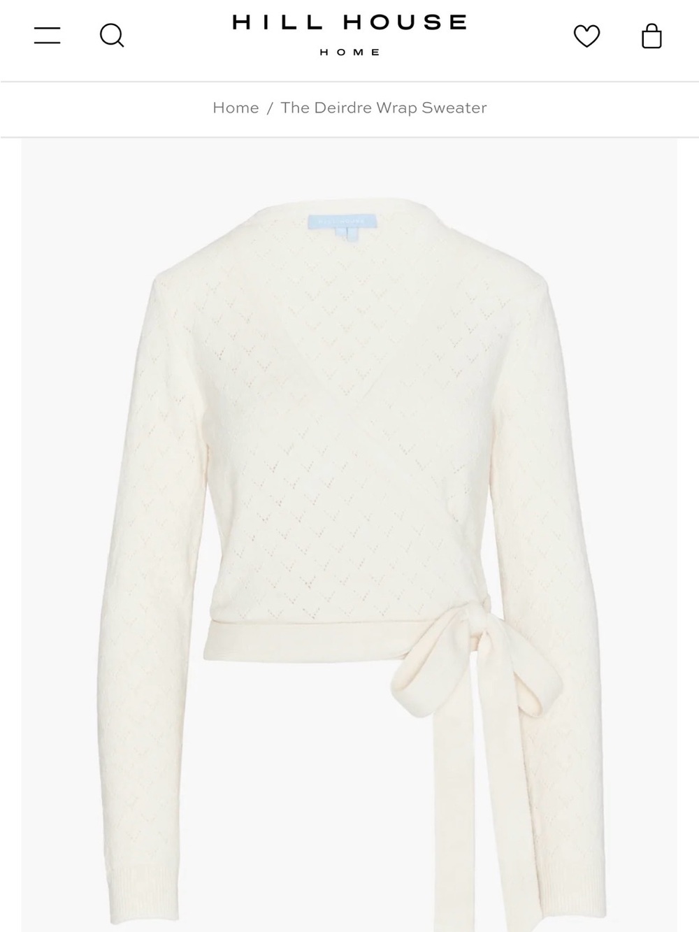 Hill House Deirdre Wrap Sweater in Cream